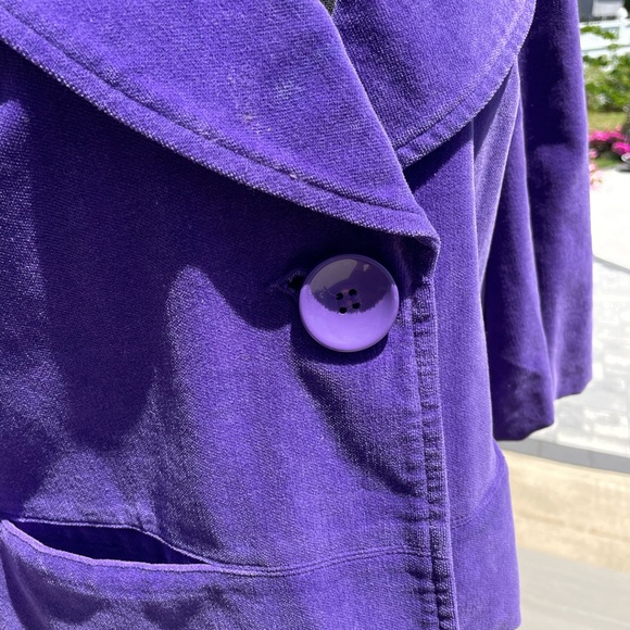 INC International Concepts Women's Violet Purple Velvet Swing Jacket Size Medium - Picture 3 of 10